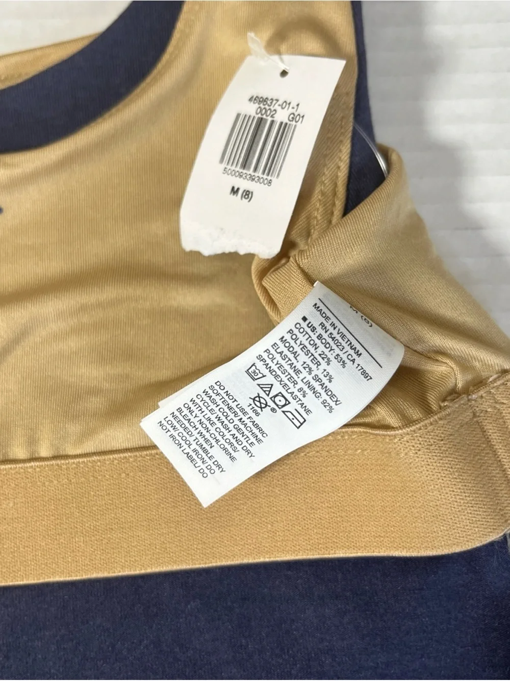 Old Navy Active Reversible Sports Bra in Navy & Gold